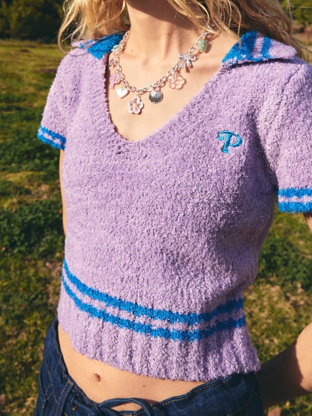 Lisa Says Gah x Polly Pocket Cynthia Fuzzy Polo Size XS/S - Picture 3 of 11